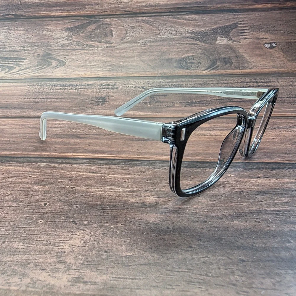 Zenni Optical 126221 Square Eyeglasses Black Translucent Gray Frames